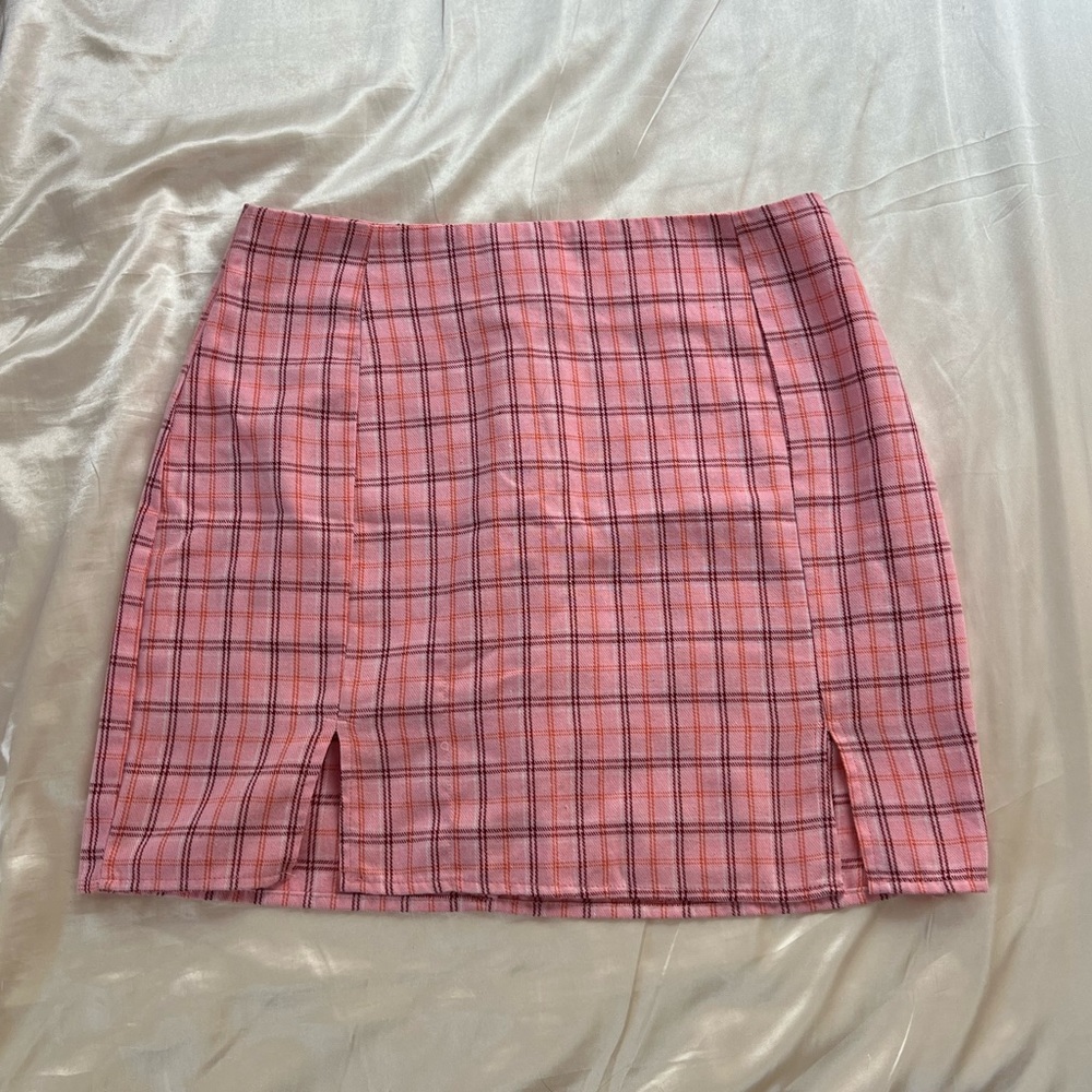 WDIRARA: Pink Plaid Miniskirt (M)